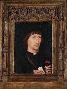 Retrat d'un home amb una rosa Hans Memling